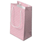 Petit Sac Cadeau Clé grecque rose pâle Motif (Dos Angle)