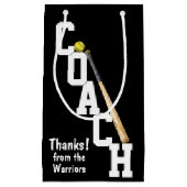 Petit Sac Cadeau Coach de softball Merci avec Bat et Ball (Devant)