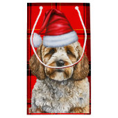 Petit Sac Cadeau Cockapoo Chien Rouge Fête Jour Jour Joué (Dos)
