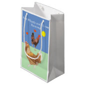 Petit Sac Cadeau Cockerel et poulet Drôle Valentine (Devant Angle)
