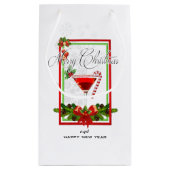 Petit Sac Cadeau Cocktail de Noël Aquarelle Art (Dos)