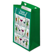 Petit Sac Cadeau Cocktails Alcool Anniversaire Fun Tailles (Devant Angle)