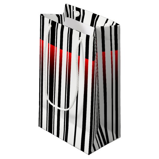 Petit Sac Cadeau code à barres avec scanner laser rouge (Devant Angle)