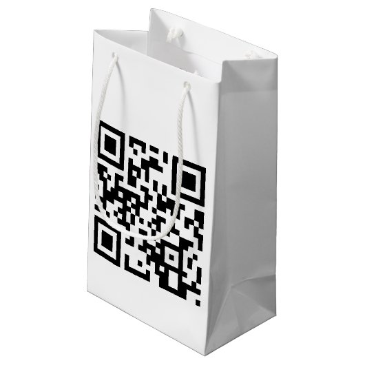 Petit Sac Cadeau Code QR Anniversaire en blanc (Dos Angle)