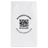 Petit Sac Cadeau Code QR avec nom d'entreprise Texte circulaire gra (Dos)