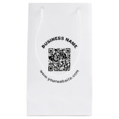 Petit Sac Cadeau Code QR avec nom d'entreprise Texte circulaire gra (Devant)