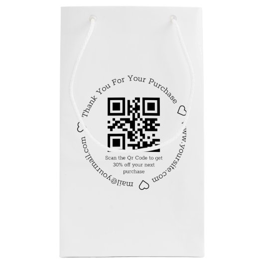 Petit Sac Cadeau code qr entreprise remerciement élégant (Dos)