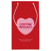 Petit Sac Cadeau Coeur de conversation de message personnalisé roug (Dos)