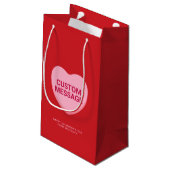 Petit Sac Cadeau Coeur de conversation de message personnalisé roug (Dos Angle)