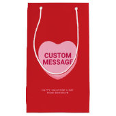 Petit Sac Cadeau Coeur de conversation de message personnalisé roug (Devant)