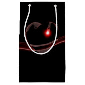 Petit Sac Cadeau Coeur de verre Bourgogne reflète la lumière (Devant)