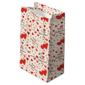 Petit Sac Cadeau coeur en rouge et blanc valentin (Dos Angle)