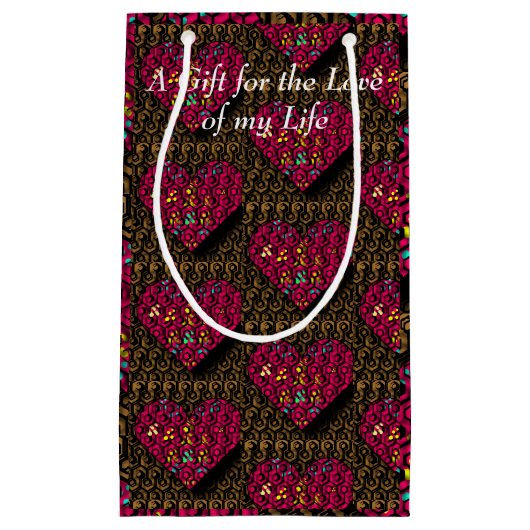 Petit Sac Cadeau Coeur piégé dans les chaînes Romantique (Devant)