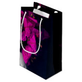 Petit Sac Cadeau "Cœur rose sur fond noir" (Dos Angle)