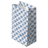 Petit Sac Cadeau Coeurs bleus (Devant Angle)