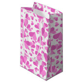 Petit Sac Cadeau Coeurs Confetti rose (Devant Angle)