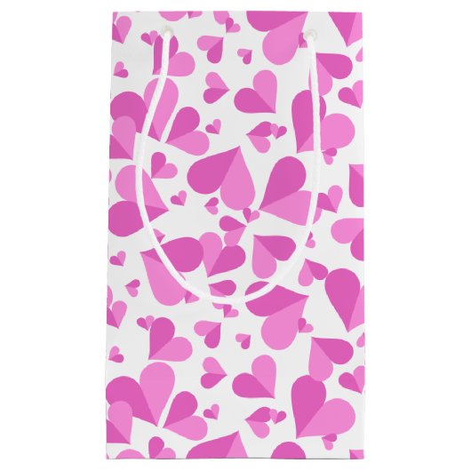 Petit Sac Cadeau Coeurs Confetti rose (Devant)