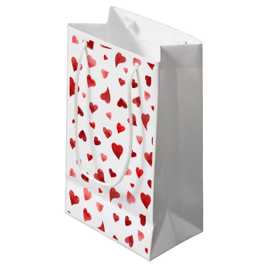 Petit Sac Cadeau Coeurs de la Saint Valentin - rouge (Devant Angle)