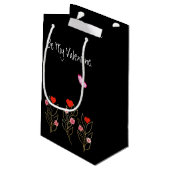 Petit Sac Cadeau Cœurs et Fleurs (Dos Angle)