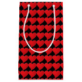 Petit Sac Cadeau Coeurs noirs rouges modernes motif Saint Valentin (Devant)