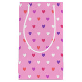 Petit Sac Cadeau Coeurs polka rose (Devant)