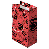 Petit Sac Cadeau Coeurs répétitifs (Dos Angle)