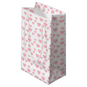 Petit Sac Cadeau Coeurs roses (Devant Angle)