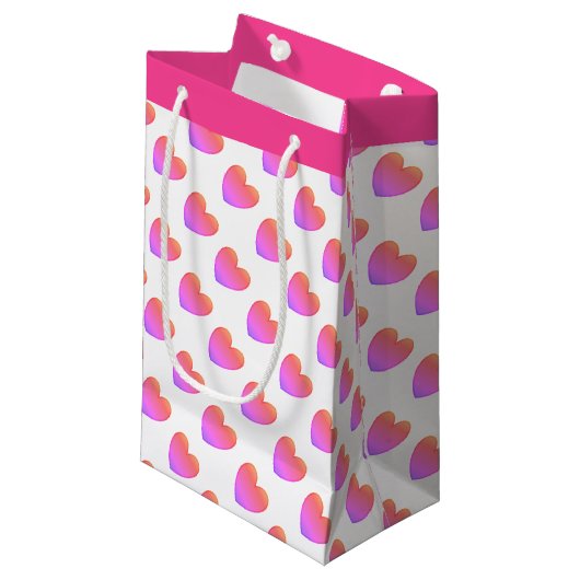 Petit Sac Cadeau Coeurs roses Ipanema (Devant Angle)