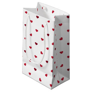 Petit Sac Cadeau Coeurs rouges