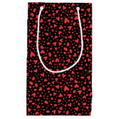 Petit Sac Cadeau Coeurs rouges et baisers (Devant)