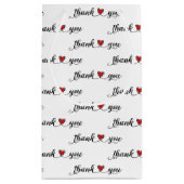 Petit Sac Cadeau Coeurs rouges Merci sur blanc (Dos)