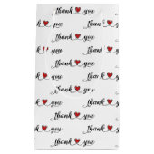 Petit Sac Cadeau Coeurs rouges Merci sur blanc (Devant)