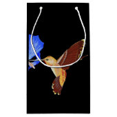 Petit Sac Cadeau Colibri d'or et Hibiscus bleu (Dos)