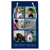 Petit Sac Cadeau Collage bleu personnalisé d'image de mosaïque de (Dos)