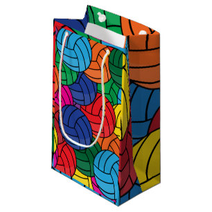 Petit Sac Cadeau Collage coloré de sport de volleyball
