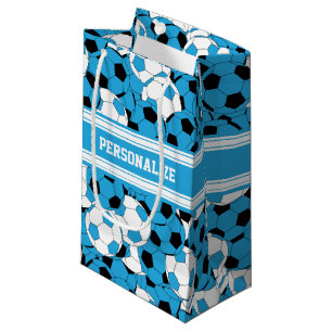 Petit Sac Cadeau Collage de ballon de football de bleus layette