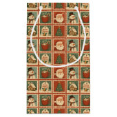 Petit Sac Cadeau Collage de timbre de Noël rétro (Dos)