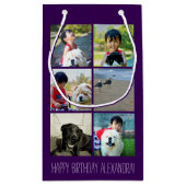 Petit Sac Cadeau Collage pourpre personnalisé d'image de mosaïque (Dos)