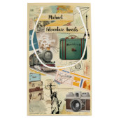 Petit Sac Cadeau Collage Vintage voyage 2 (Dos)