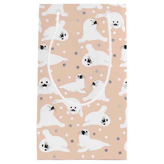 Petit Sac Cadeau Collection d'animaux de l'Arctique - Phoques (Devant)