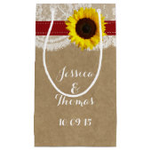 Petit Sac Cadeau Collection de Mariages de tournesol rustique - Rou (Devant)