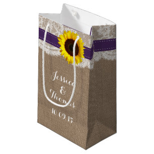 Petit Sac Cadeau Collection de Mariages de tournesol rustique - vio