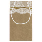 Petit Sac Cadeau Collection de Mariages Kraft, Lace & Twine Bow (Dos)