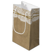 Petit Sac Cadeau Collection de Mariages Kraft, Lace & Twine Bow (Dos Angle)