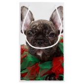 Petit Sac Cadeau Collier de port de Noël de bouledogue français (Dos)