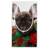 Petit Sac Cadeau Collier de port de Noël de bouledogue français (Devant)