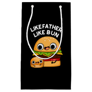 Petit Sac Cadeau Comme Père Comme Bun Funny Food Pun Dark BG