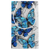 Petit Sac Cadeau Composition des papillons blancs et bleus (Dos)