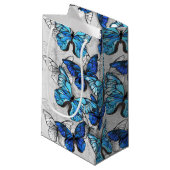Petit Sac Cadeau Composition des papillons blancs et bleus (Devant Angle)