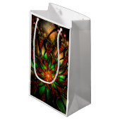 Petit Sac Cadeau Conception Abstraite des fleurs fractales. (Devant Angle)